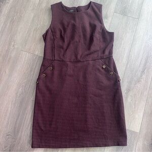Talbots Burgundy Houndstooth Mini Dress